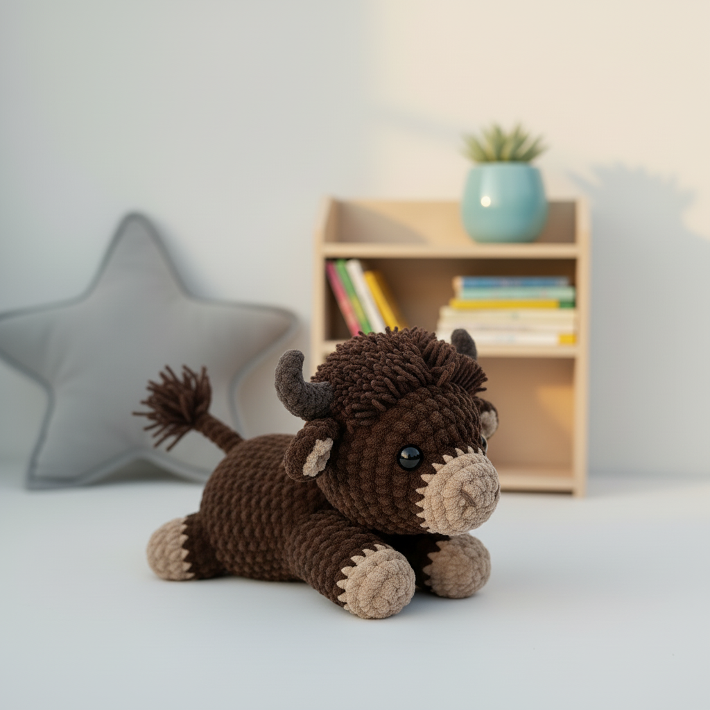 Buffalo Crochet Pattern, Cow Amigurumi Pattern PDF, Cute Farm Animal Crochet