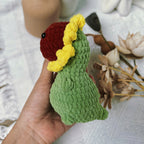 Sunflower Dinosaur Crochet Pattern PDF, No Sew Amigurumi Dinosaur, Cute Flower Dino Plush Tutorial