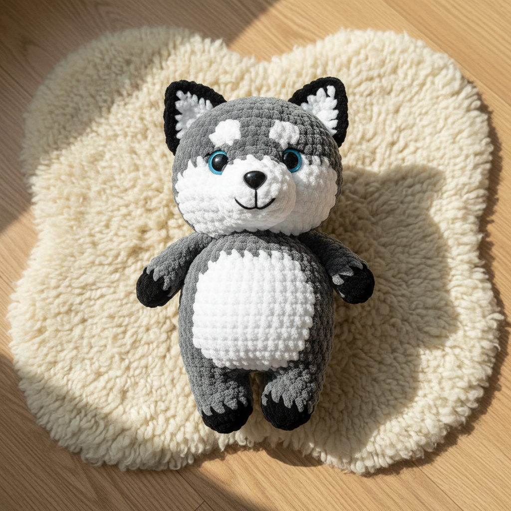 Crochet Husky Pattern – Amigurumi Plush Dog, Beginner Friendly (PDF Pattern)