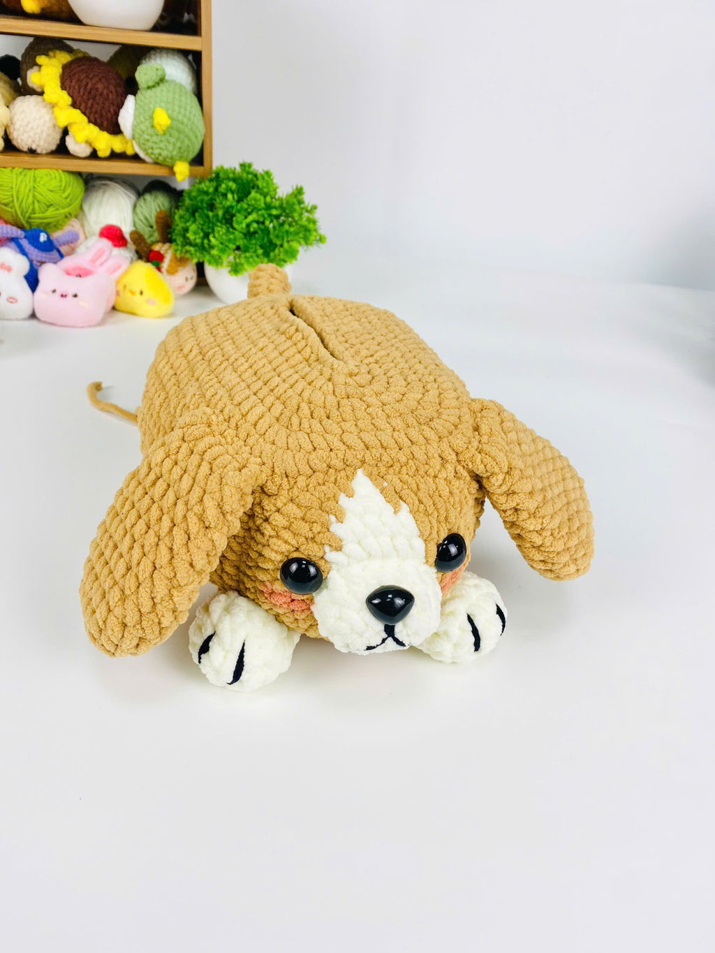 Dog Tissue Box Cover Crochet Pattern: Amigurumi PDF