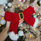 Crochet Santa Bow Pattern PDF, Christmas Tree Bow Decoration, Large Holiday Bow Tutorial