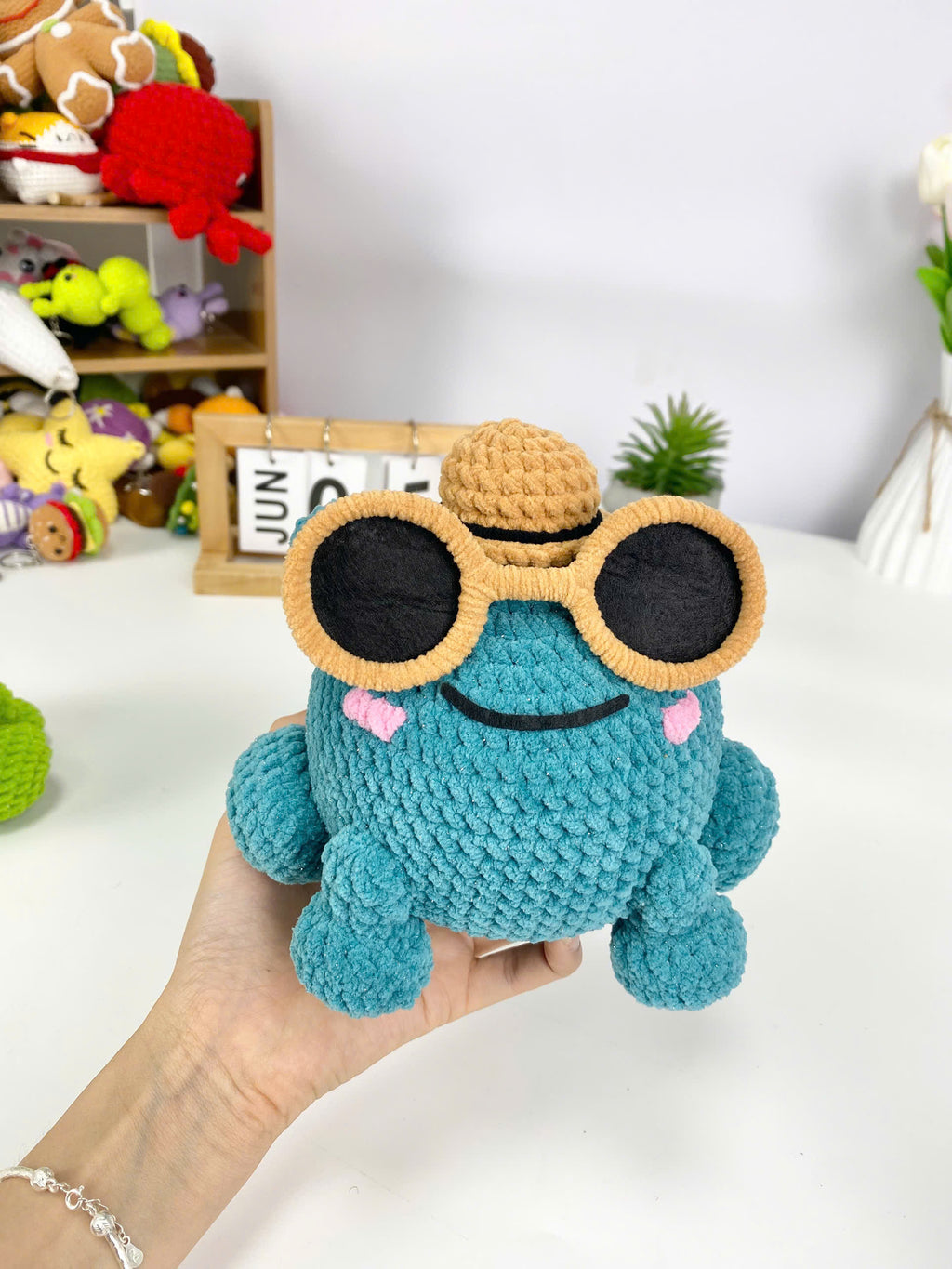 Crochet Sunglasses Frog Pattern: Amigurumi Plush Toy (PDF Pattern)