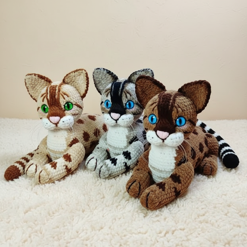 Bengal Cat Amigurumi Crochet Pattern: Stuffed Animal Toy (PDF Pattern)
