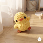 Crochet Duck Plush, Handmade Yellow Amigurumi Duck, Soft Chenille Stuffed Animal, Waving Duckling Gift, Nursery Decor