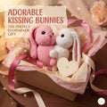 Handmade Crochet Kissing Bunnies Set of 2, Pink White Amigurumi Rabbit Plush Pair, Valentine Couple Gift, Anniversary Keepsake