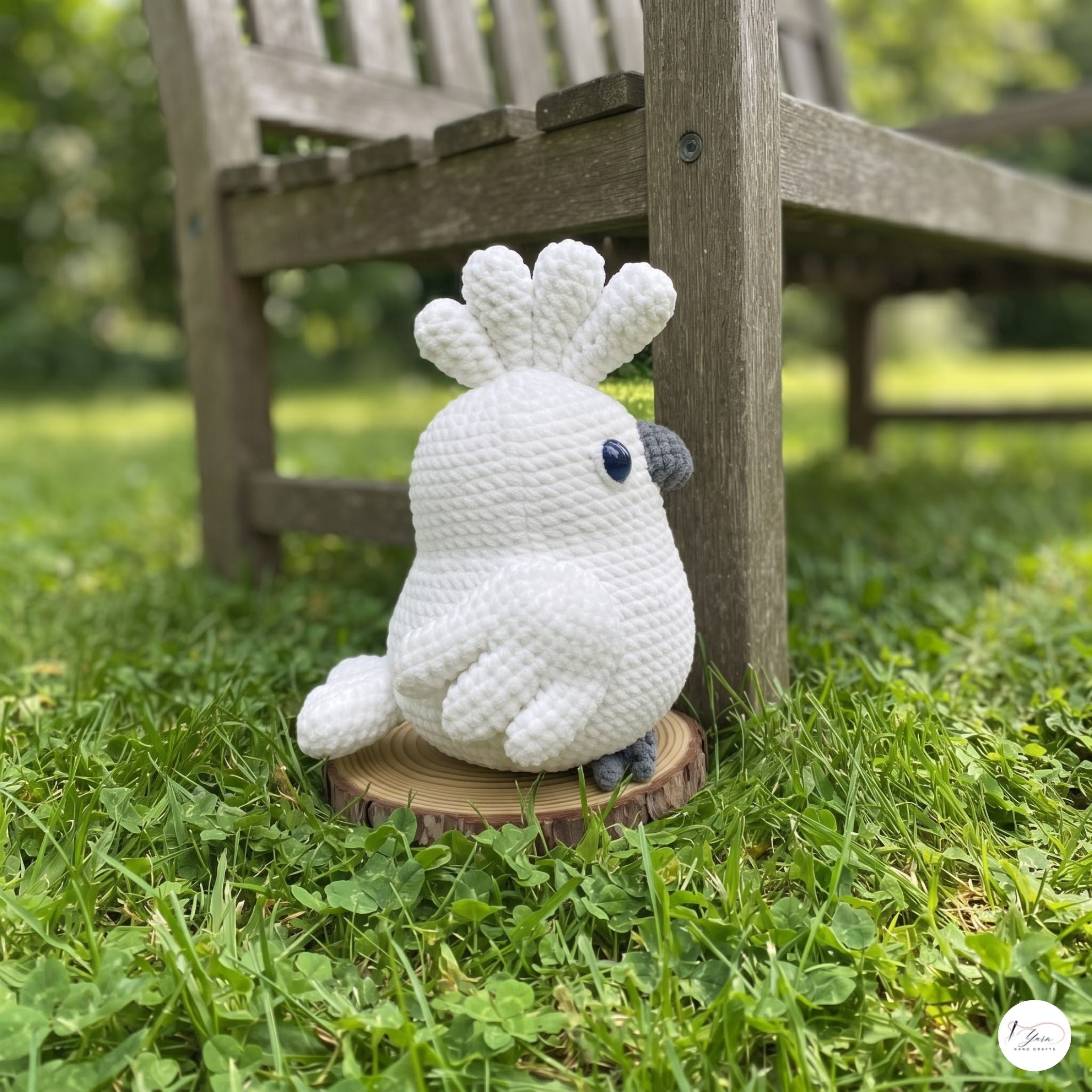 Crochet Cockatoo Plush, Handmade White Parrot Amigurumi, Soft Stuffed Bird Toy, Bird Lover Gift, Nursery Decor