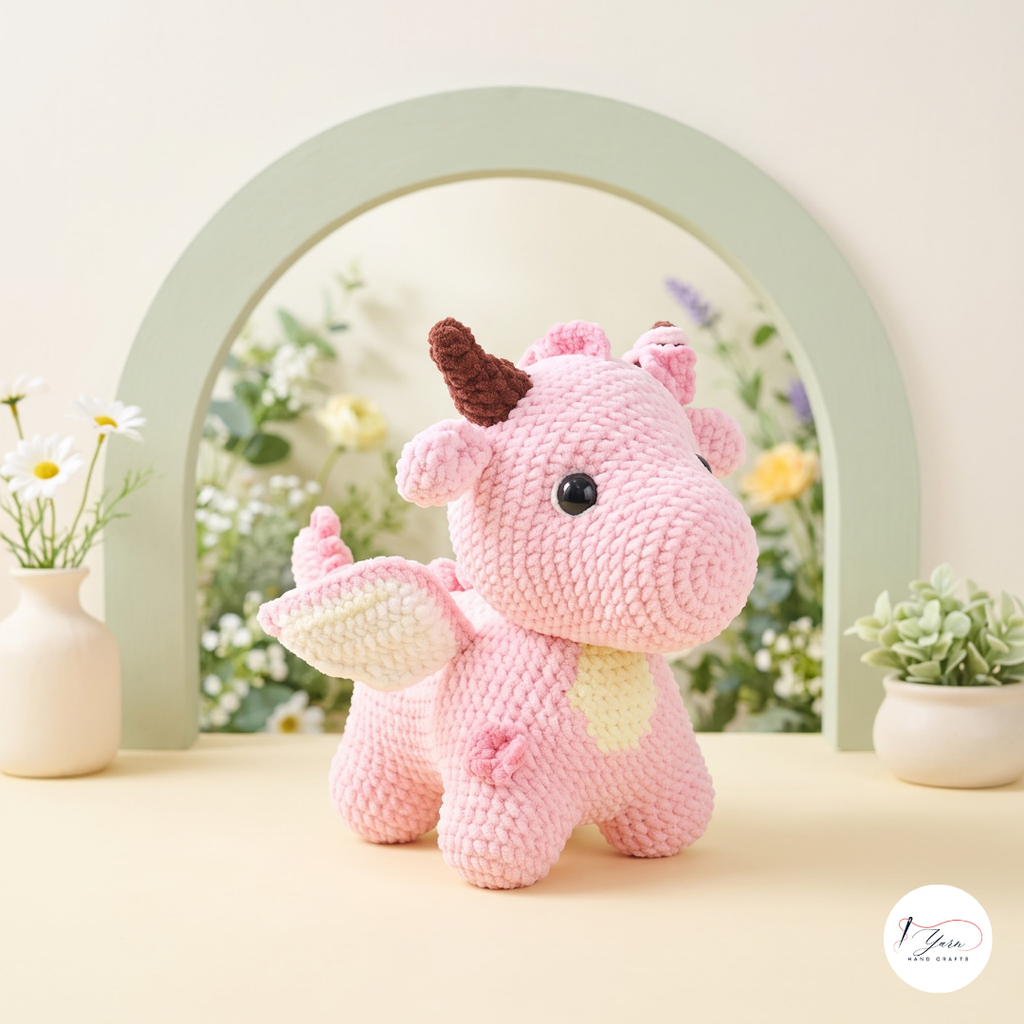 Dragon Crochet Pattern Bundle PDF, Pink Baby and Green Dragon Amigurumi Plush