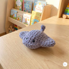 Crochet Stingray Plush, Handmade Gray Manta Ray Amigurumi, Soft Ocean Animal Stuffed Toy, Sea Life Gift, Nursery Decor