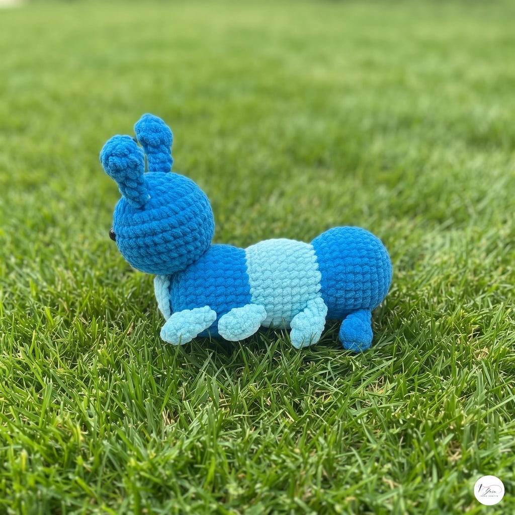 Handmade Crochet Ant Plush, Blue Amigurumi Insect Stuffed Animal, Soft Bug Toy, Nature Lover Gift, Nursery Decor