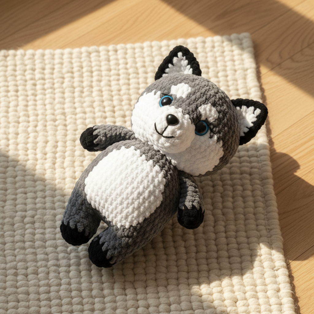 Crochet Husky Pattern – Amigurumi Plush Dog, Beginner Friendly (PDF Pattern)