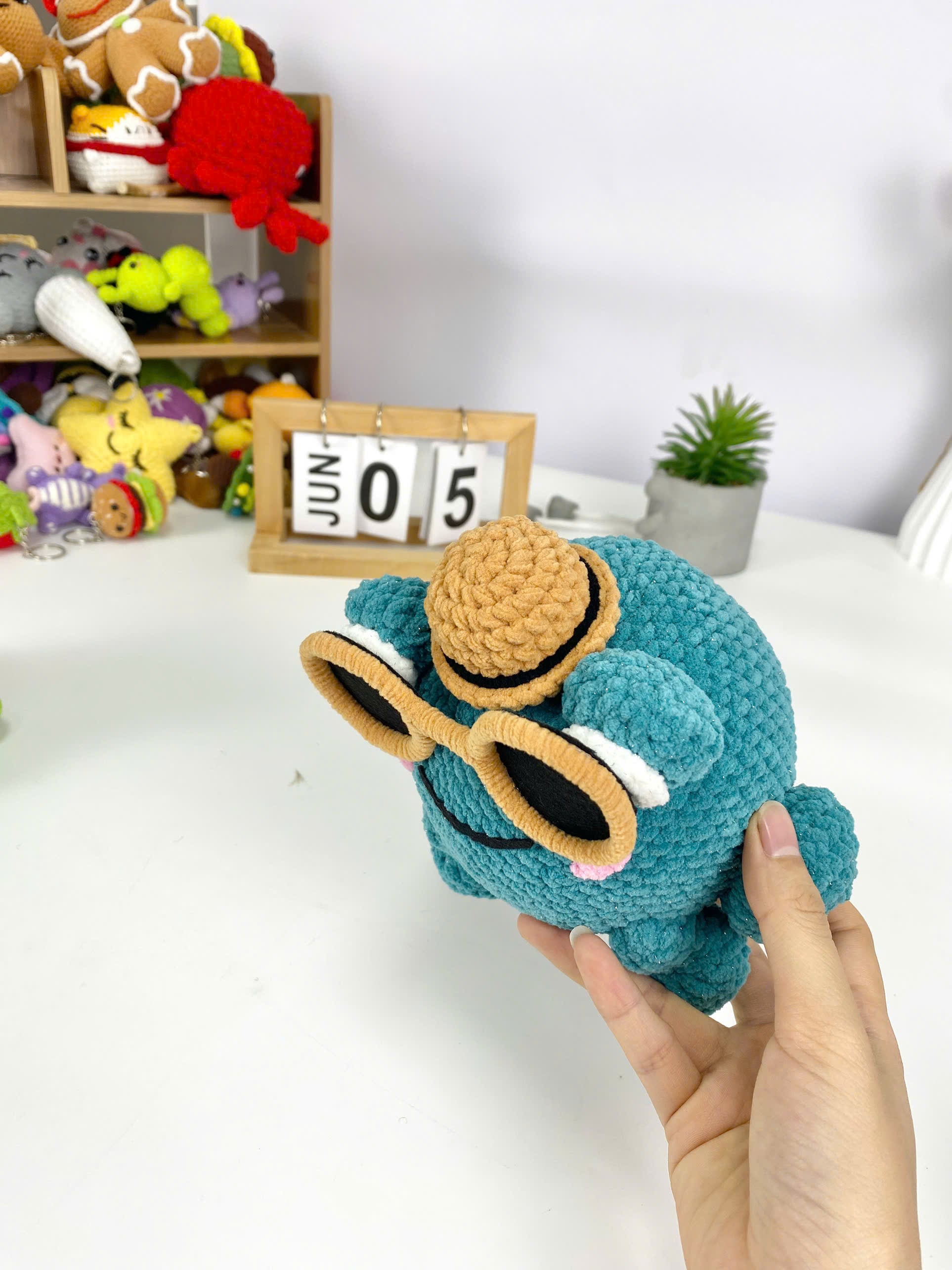 Crochet Sunglasses Frog Pattern: Amigurumi Plush Toy (PDF Pattern)
