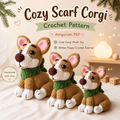 Cozy Scarf Corgi Crochet Pattern PDF – Amigurumi Puppy Plush