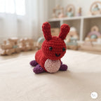 Crochet Caterpillar Plush, Handmade Red Amigurumi Bug, Soft Chenille Stuffed Insect Toy, Caterpillar Lover Gift, Nursery Decor