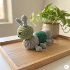 Crochet Grasshopper Plush, Handmade Green Amigurumi Insect, Soft Stuffed Bug Toy, Nature Lover Gift, Garden Nursery Decor