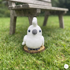 Crochet Cockatoo Plush, Handmade White Parrot Amigurumi, Soft Stuffed Bird Toy, Bird Lover Gift, Nursery Decor