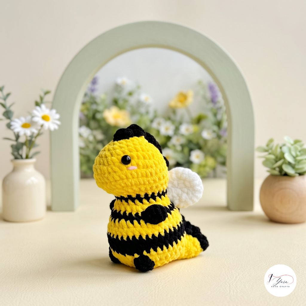 Cute Dinosaur Crochet Pattern Bundle, Bee T-Rex, Sunflower and Pastel Dino Amigurumi Patterns