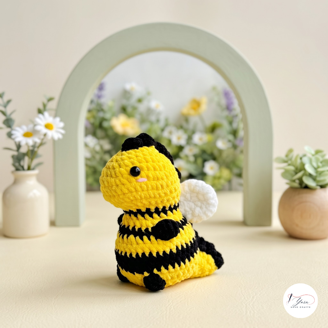 Cute Dinosaur Crochet Pattern Bundle, Bee T-Rex, Sunflower and Pastel Dino Amigurumi Patterns