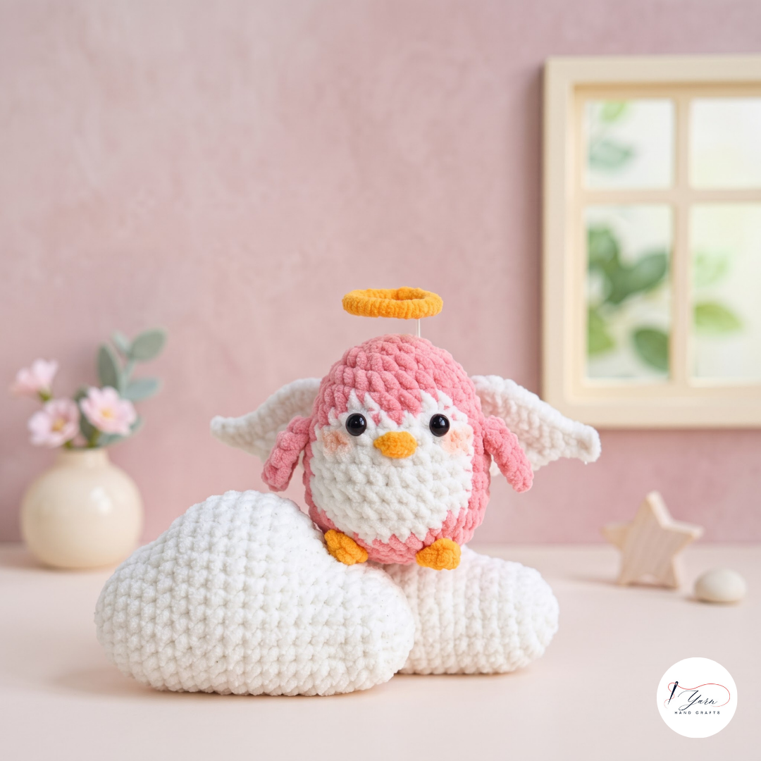 Valentine Penguin Crochet Pattern Bundle PDF, Angel Penguin Gift Box Amigurumi