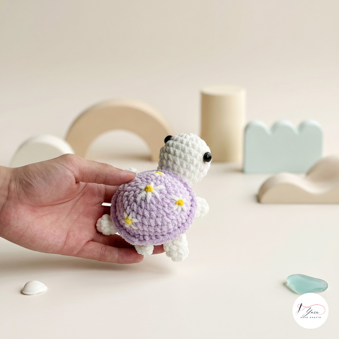 Turtle Crochet Pattern Bundle PDF, Sunflower Bee Daisy and Lavender Turtle Amigurumi Patterns, Cute Floral Turtle Plush