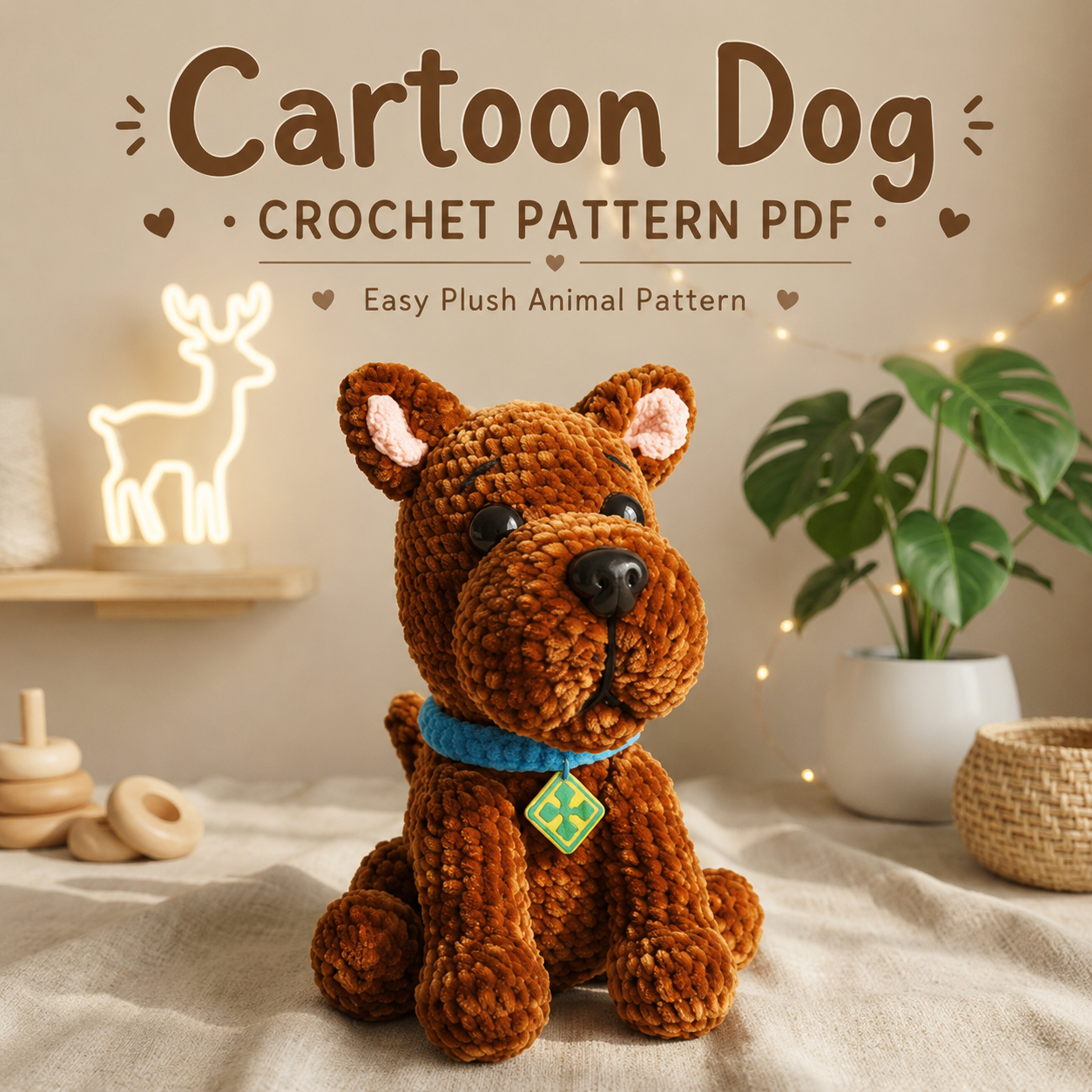 Scooby-Doo Crochet Pattern PDF – Cartoon Dog Amigurumi Plush