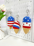 Patriotic Ice Cream Crochet Pattern: 4th of July Amigurumi Keychain (PDF Tutorial)