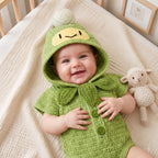 Crochet Baby Outfit, Little Sprout Green Hooded Romper, Plant Baby Costume, Newborn Photo Prop, Garden Baby Shower Gift