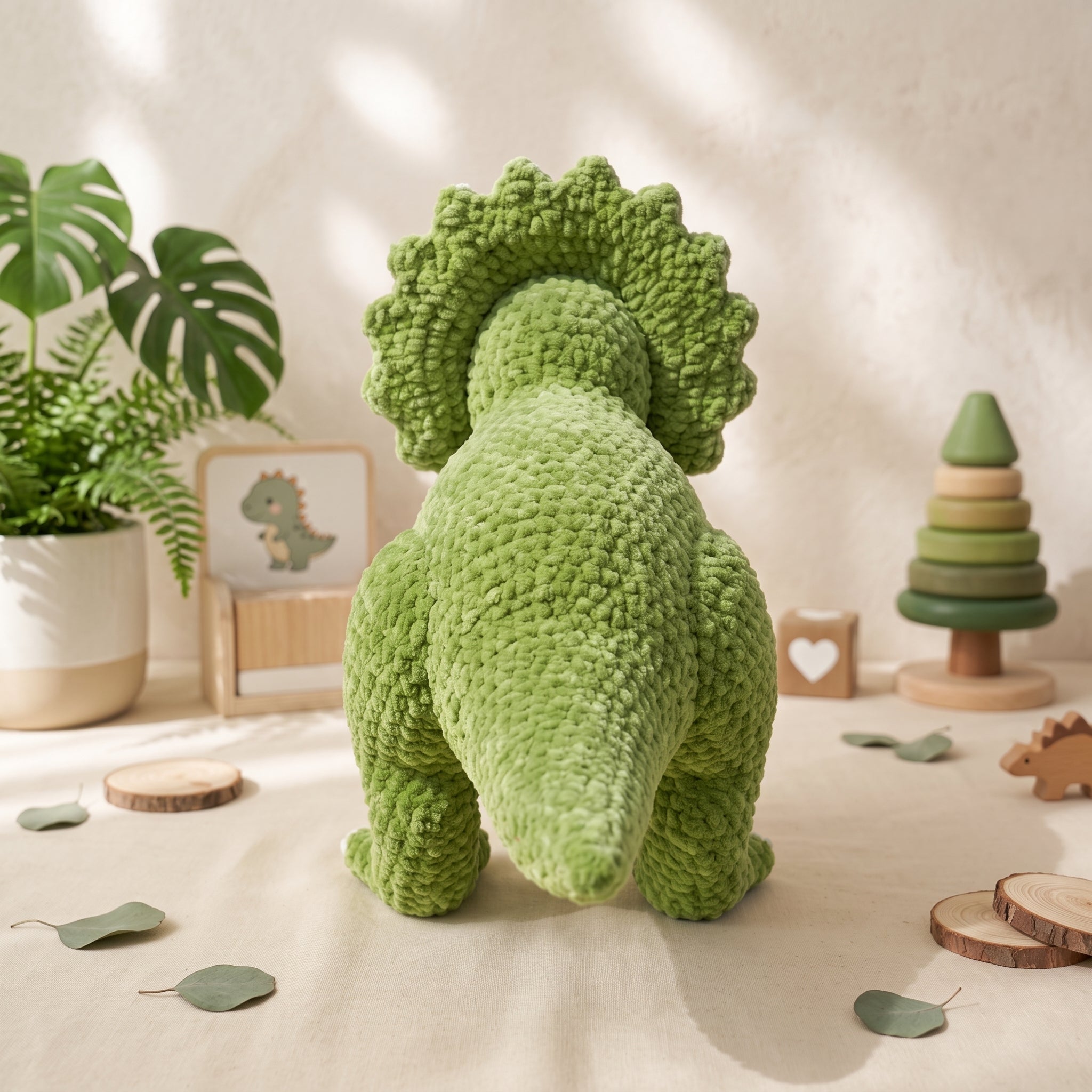 Triceratops Crochet Pattern PDF – Large Dinosaur Amigurumi Plush