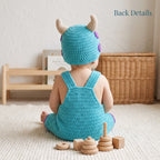 Monster Baby Outfit, Crochet Monster Romper and Hat Set, Handmade Baby Costume, Baby Shower Gift, Newborn Photo Prop Outfit