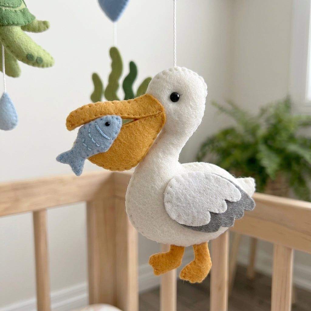 Felt Beach Day Animals Baby Mobile