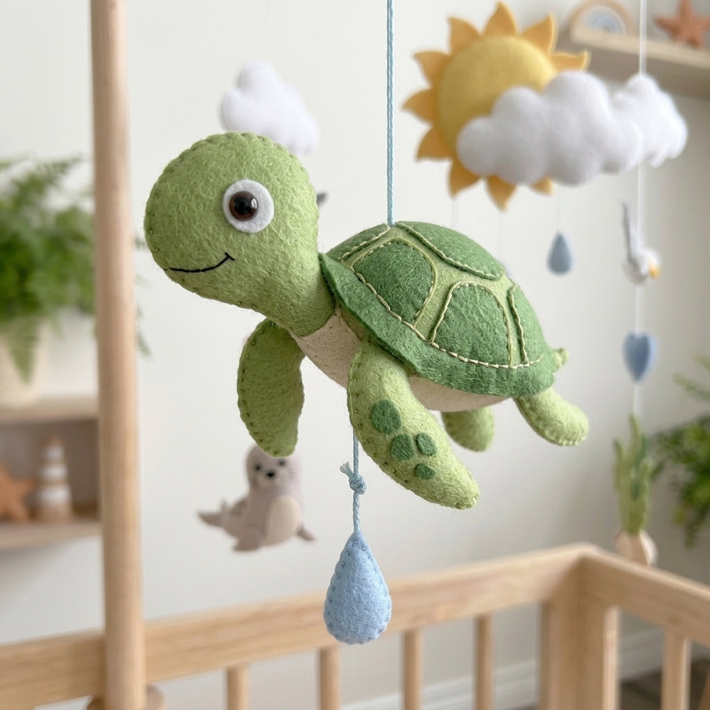 Felt Beach Day Animals Baby Mobile