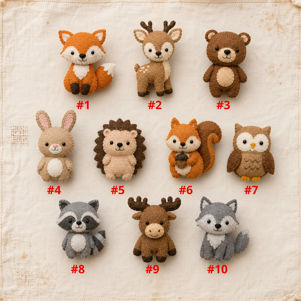 Personalized Forest Felt Baby Mobile, Choose Your Animals