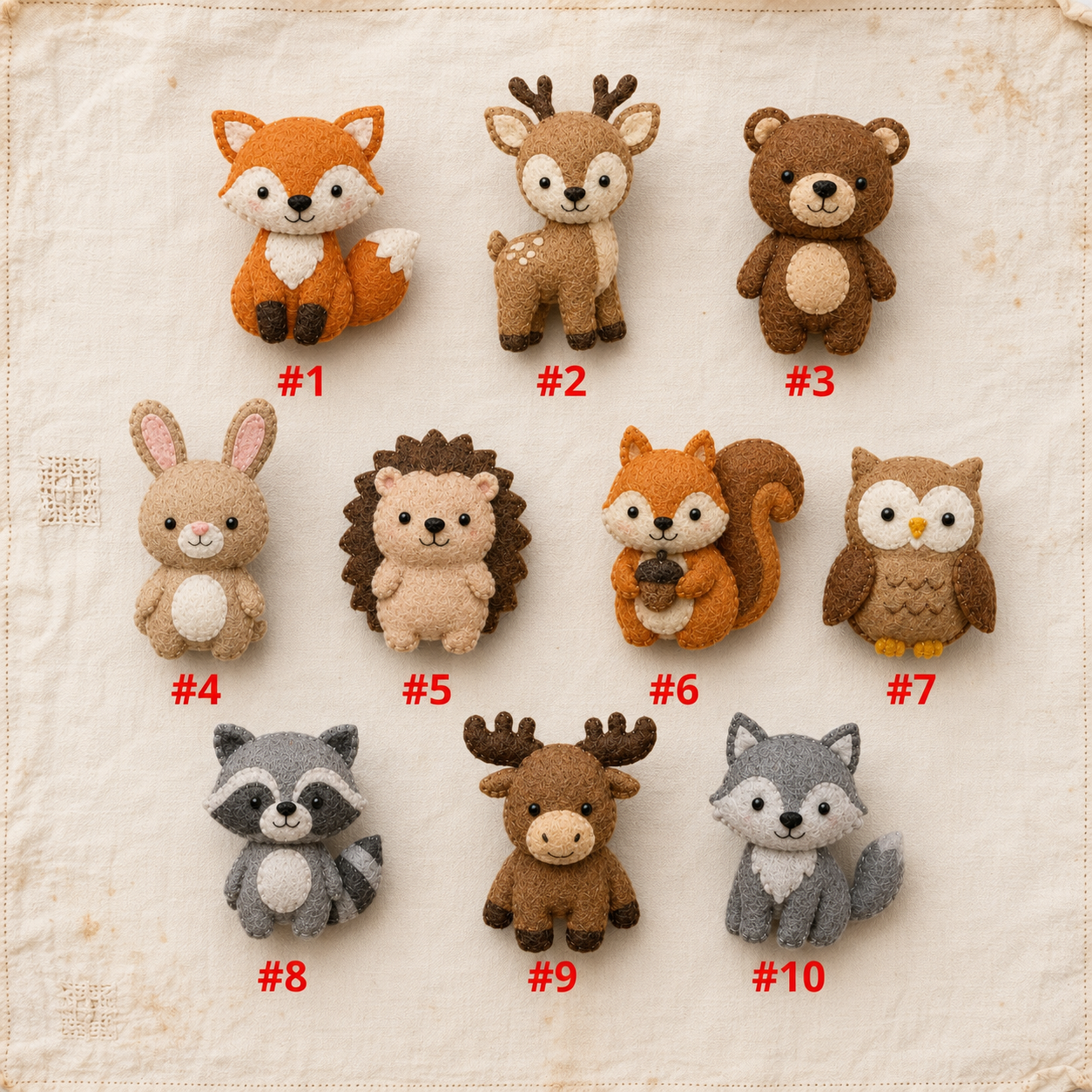 Personalized Forest Felt Baby Mobile, Choose Your Animals