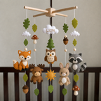 Personalized Forest Felt Baby Mobile, Choose Your Animals