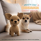 Smooth Coat Chihuahua Crochet Amigurumi Doll – Handmade Dog Plush
