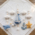 Handmade Crochet Nautical Baby Mobile – Whale, Sailboat and Ocean Nursery Decor