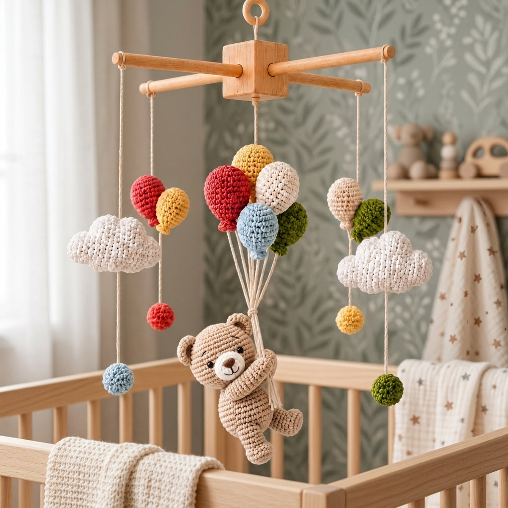 Handmade Crochet Animal Baby Mobiles | Nursery Crib Decor