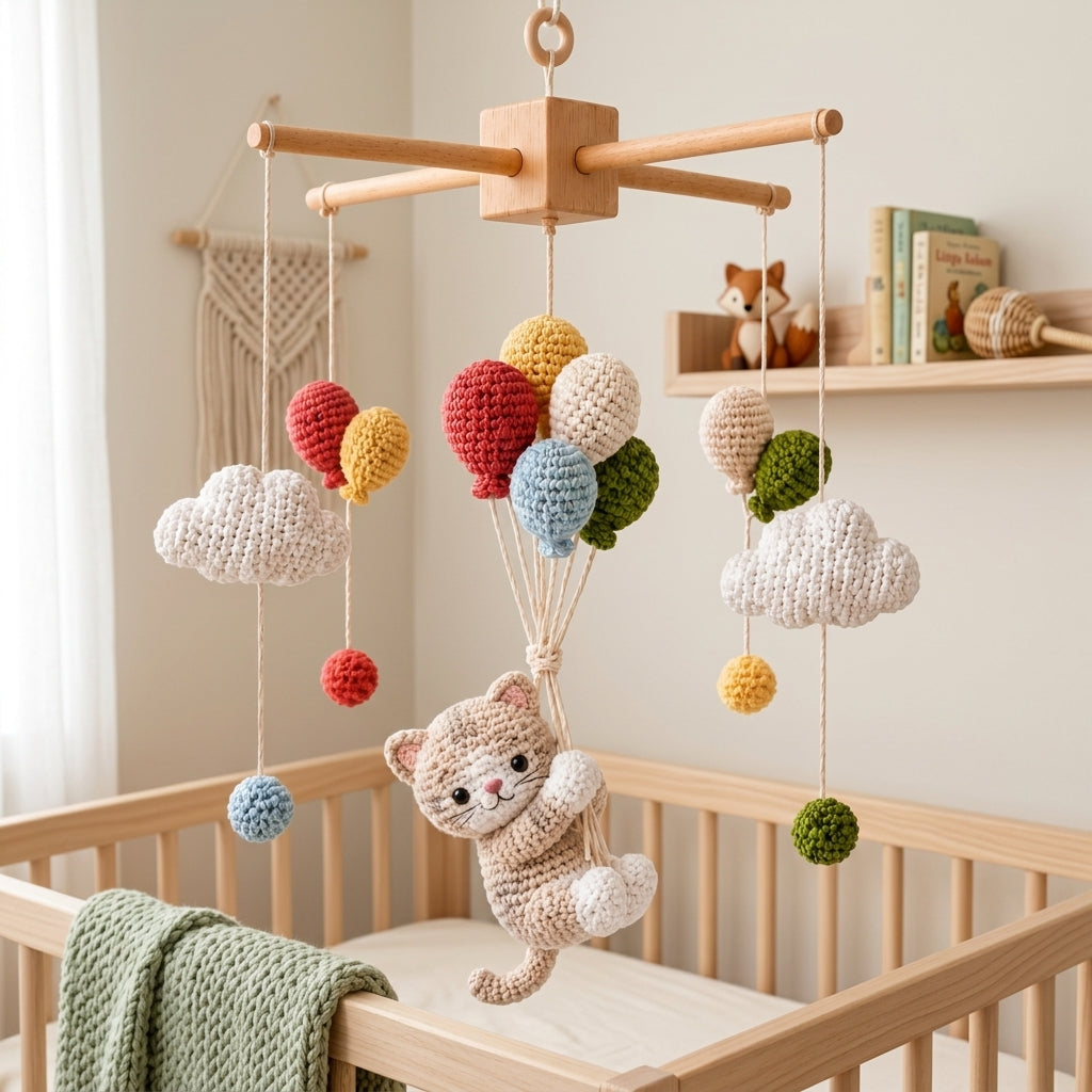 Handmade Crochet Animal Baby Mobiles | Nursery Crib Decor