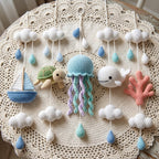 Handmade Crochet Ocean Baby Mobile – Whale, Turtle, Jellyfish & Sailboat Nursery Decor