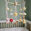 Sunny Farmyard Crochet Baby Mobile, Handmade Barnyard Crib Hanging with Horse, Pig and Chick, Nursery Gift