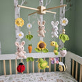 Crochet Garden Baby Mobile, Bunny Bee Ladybug Nursery Decor, Sunflower Butterfly Crib Mobile, Spring Baby Shower Gift, Newborn Decor