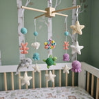 Coral Reef Crochet Baby Mobile, Handmade Underwater Crib Hanging with Turtle, Octopus, Dolphin and Starfish
