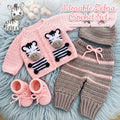 Crochet Zebra Baby Outfit Set, Pink Cardigan, Pants, Bow Hat and Booties, Newborn Photo Prop, Coming Home Outfit, Baby Shower Gift