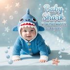 Crochet Shark Baby Outfit, Blue Hooded Romper, Newborn Photo Prop, Infant Halloween Costume, Ocean Theme Baby Shower Gift