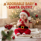 Crochet Santa Baby Outfit, Red Christmas Overalls and Hat Set, Newborn Photo Prop, Baby First Christmas Costume, Holiday Baby Gift