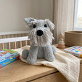 Handmade Crochet Schnauzer Plush, Miniature Schnauzer Stuffed Animal, Gray Amigurumi Dog, Dog Lover Gift, Pet Memorial Keepsake