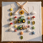 Handmade Felt Tractor Baby Mobile – Farm Animal Nursery Crib Decor