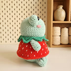 Frog Crochet Pattern, Cute Frog in Strawberry Dress Amigurumi Tutorial