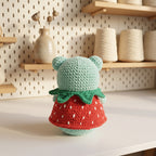 Frog Crochet Pattern, Cute Frog in Strawberry Dress Amigurumi Tutorial