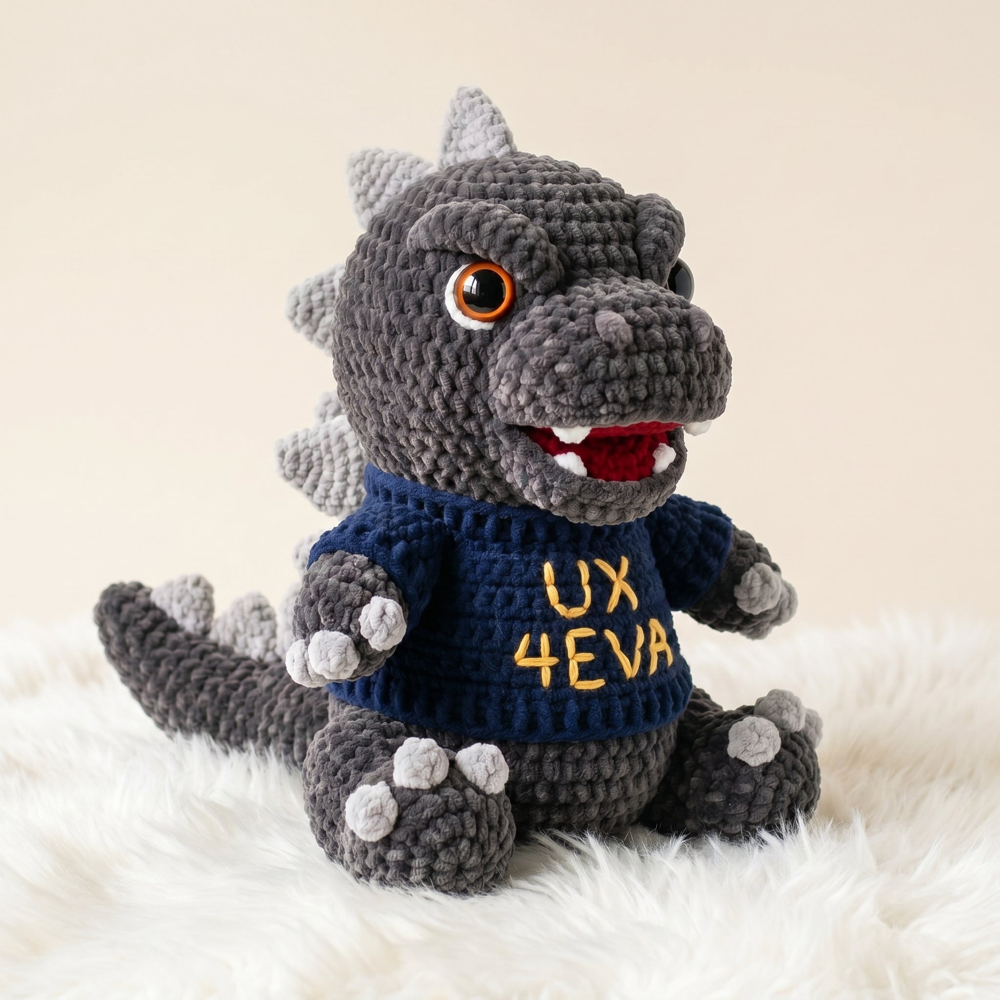 Crochet Godzilla Amigurumi Pattern, Monster Plush Toy PDF
