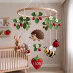 Personalized Felt Strawberry Garden Baby Mobile